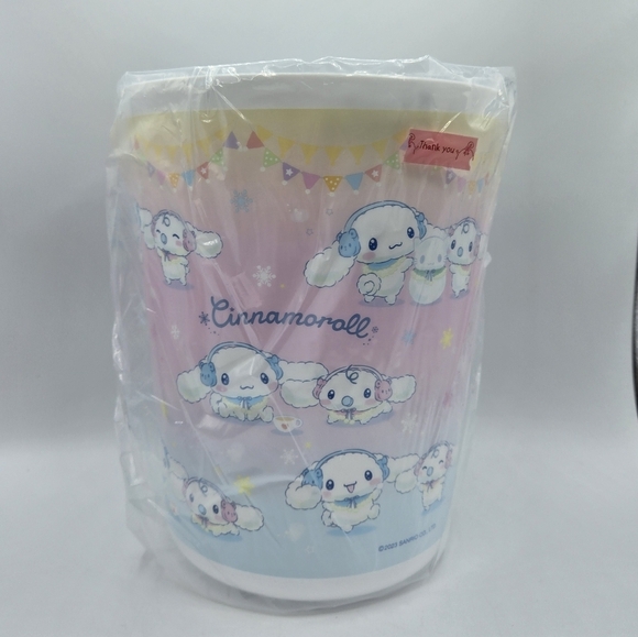 Sanrio Cinnamoroll Milk Dust Bin Trash Can Pink Yellow - Picture 2 of 7